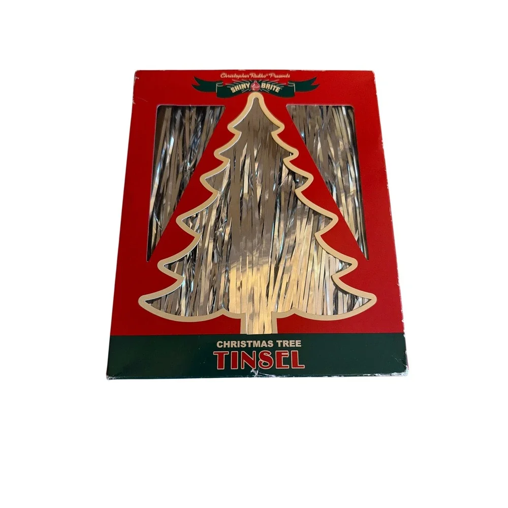 Christopher Radko Tinsel Silver Shiny‎ Brite Christmas Tree 18